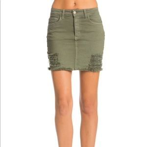 O2 Denim Green Skirt